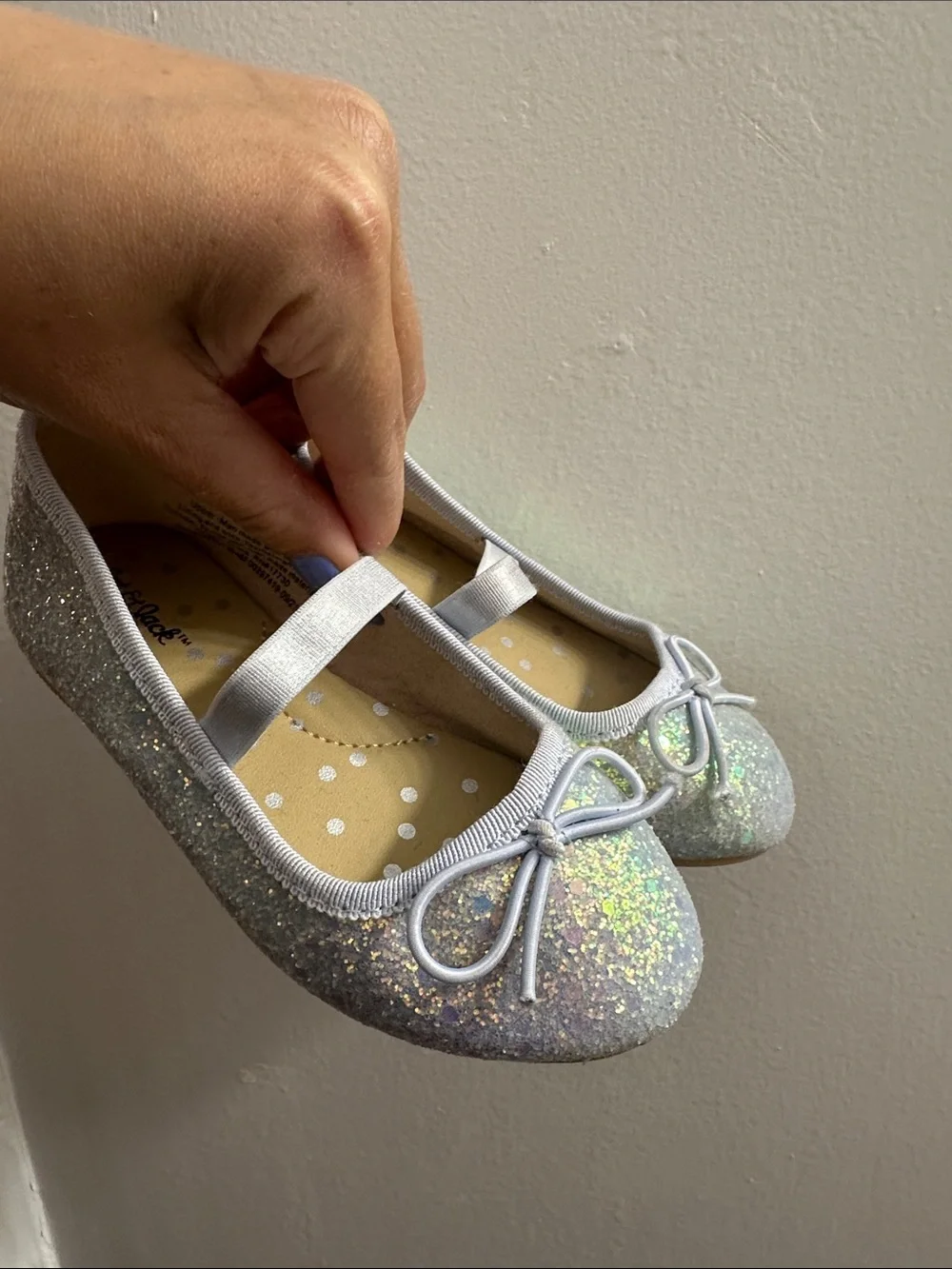 Cat & Jack Glitter Ballet Flats in Iridescent Light Blue
